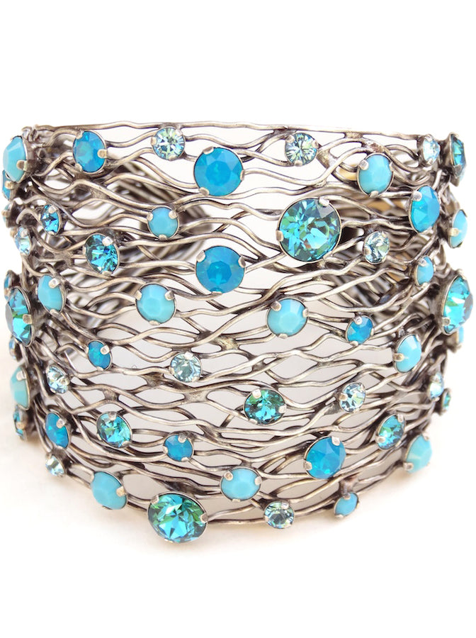 konplott cages wide bangle bracelet turquoise