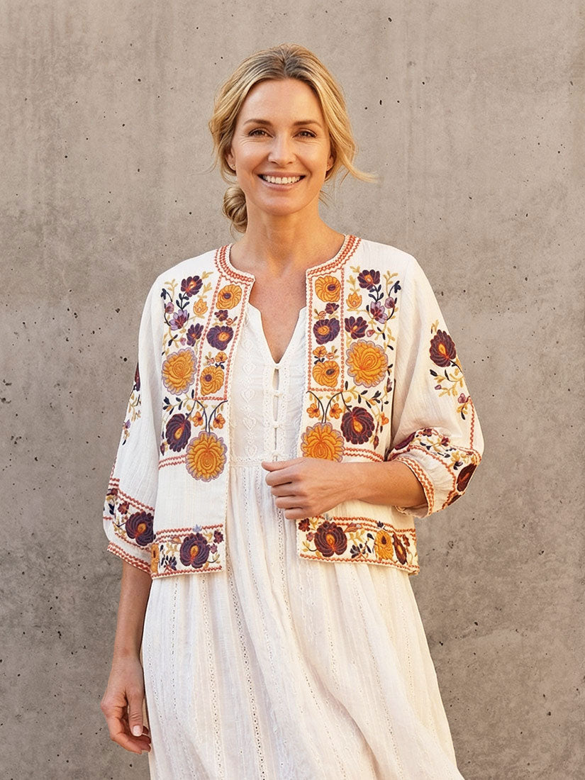 greta embroidered jacket sunset by M.A.B.E spring 2026