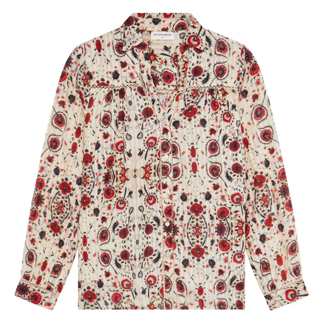 Maison Hotel Amrit blouse coquelicot coquillage print flat
