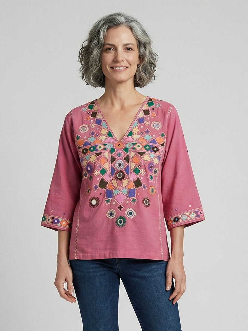 asha pushkar embroidered tunic pink maison hotel