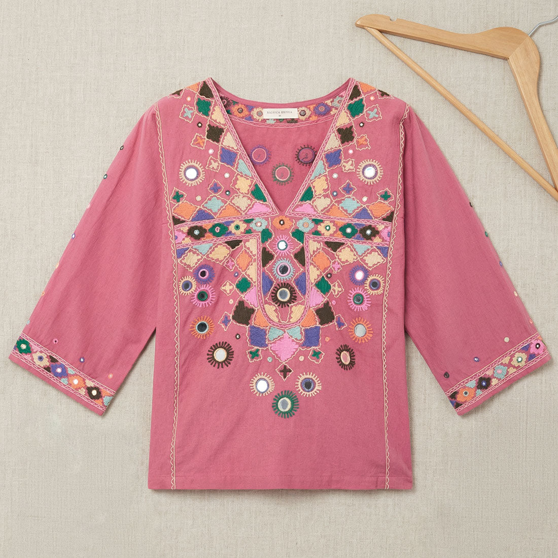 asha pushkar embroidered tunic pink maison hotel flat