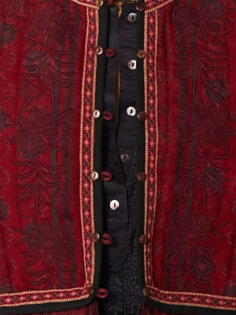 CASILDA Embroidered Vest Chateau Bordeaux