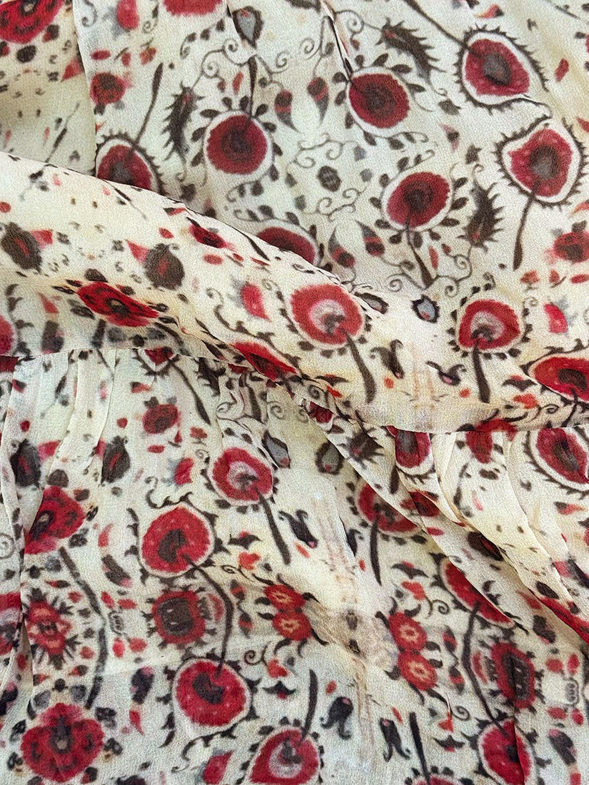 maison hotel lolita maxi dress coquillage floral print close up pattern