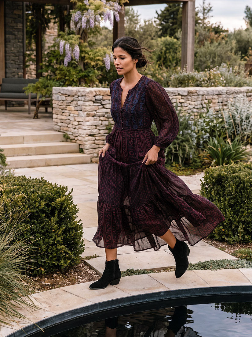 EMILIA Muddy Waters Embroidered Maxi Dress