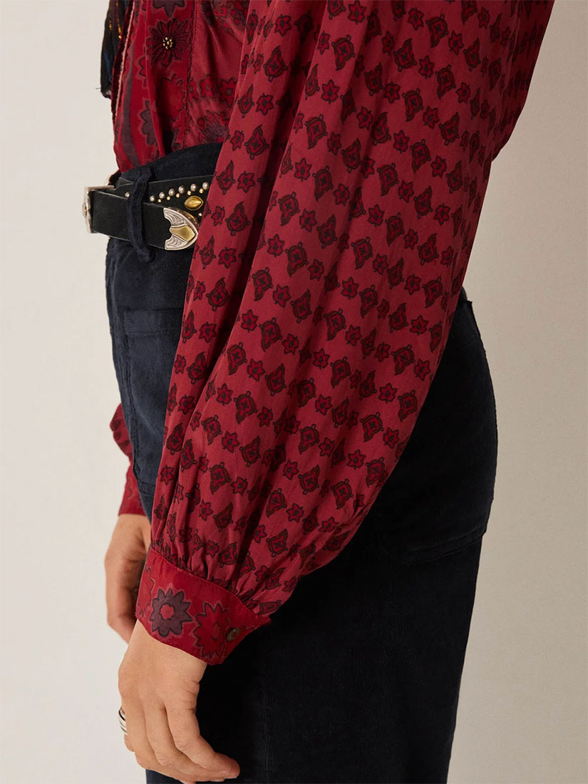 EMILIE Blouse Chateau Bordeaux Print