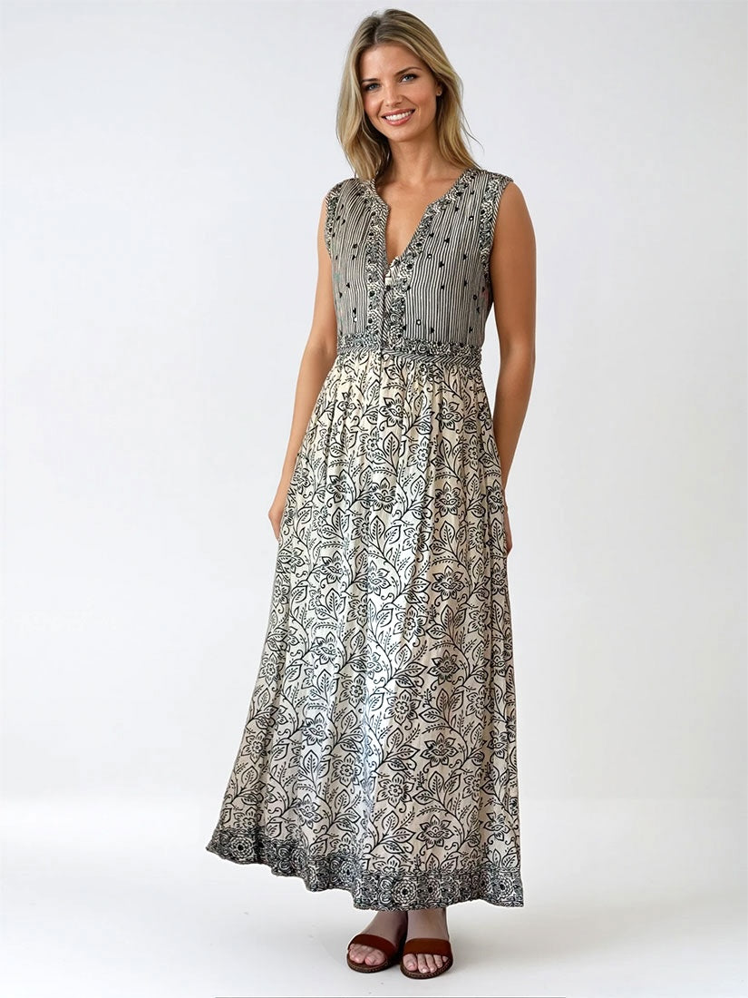 maison hotel eugenie maxi dress jasmine sour print