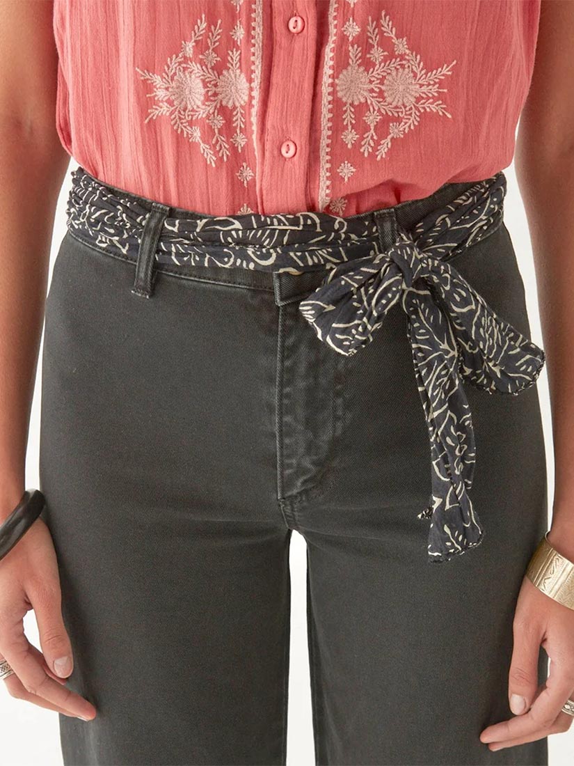 goa scarf black sheep print waist tie maison hotel
