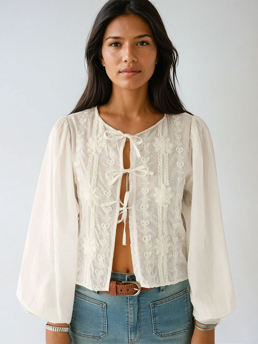 maison hotel ludovica embroidered Lord Byron blouse