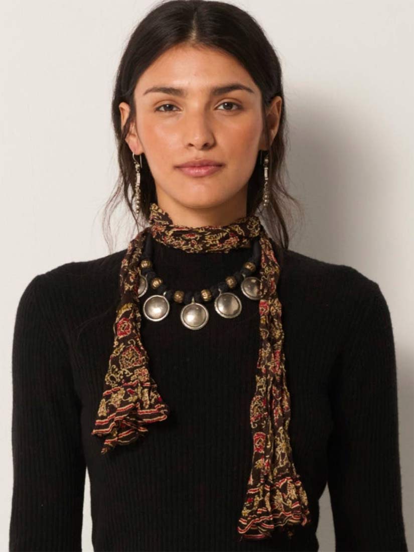 maison hotel monet scarf artemisia print on model