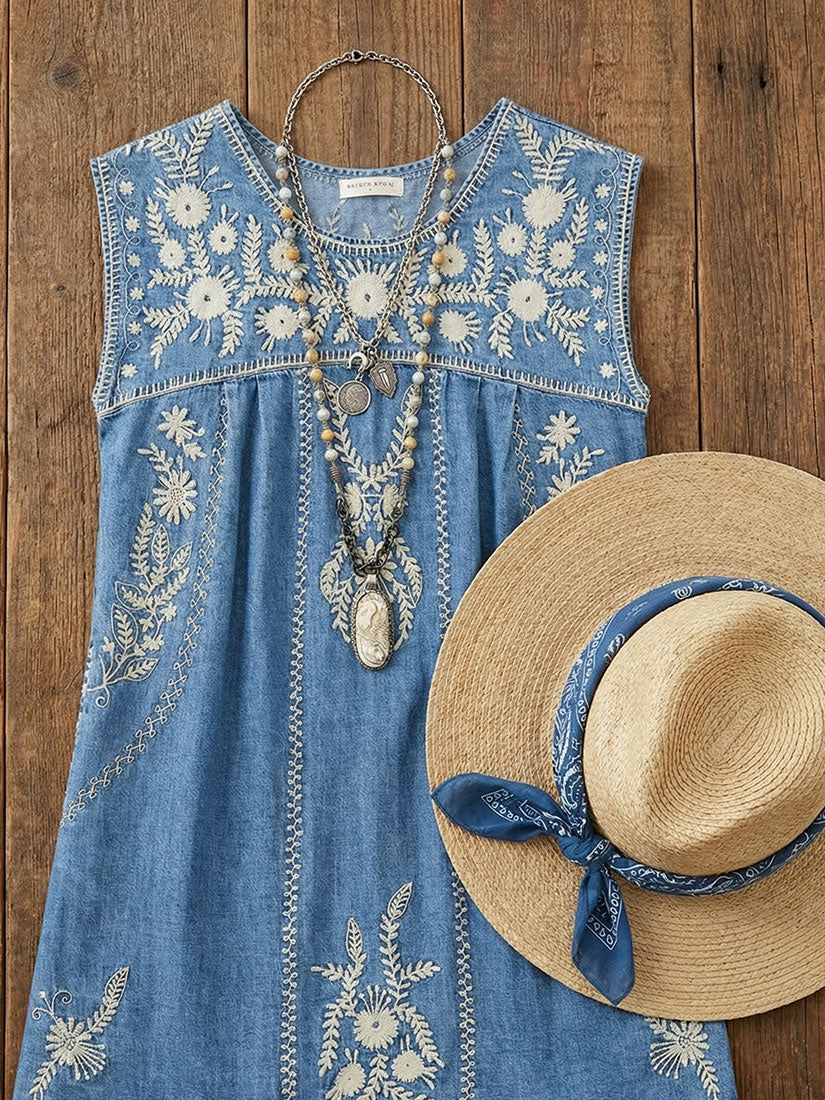 SYLVIE Arizona Embroidered Short Dress