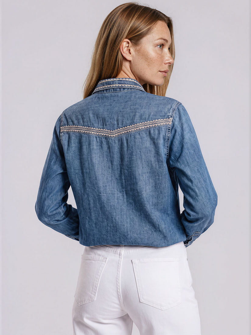ZACH Azzurro Embroidered Denim Shirt