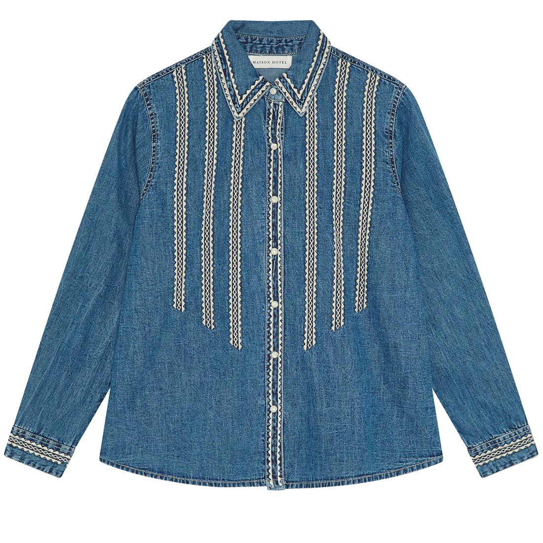 ZACH Azzurro Embroidered Denim Shirt