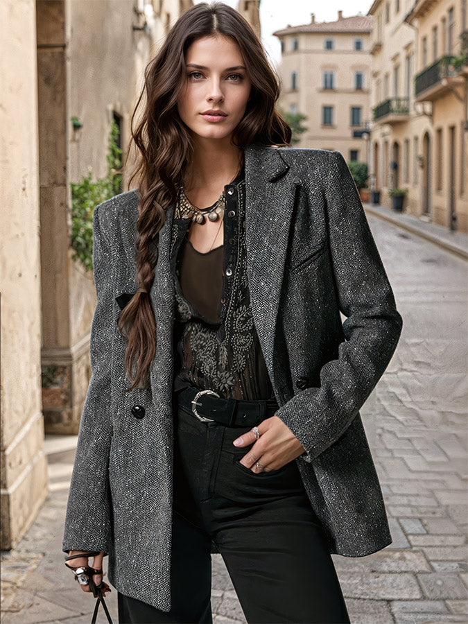 Wilson grey tweed blazer from maison hotel