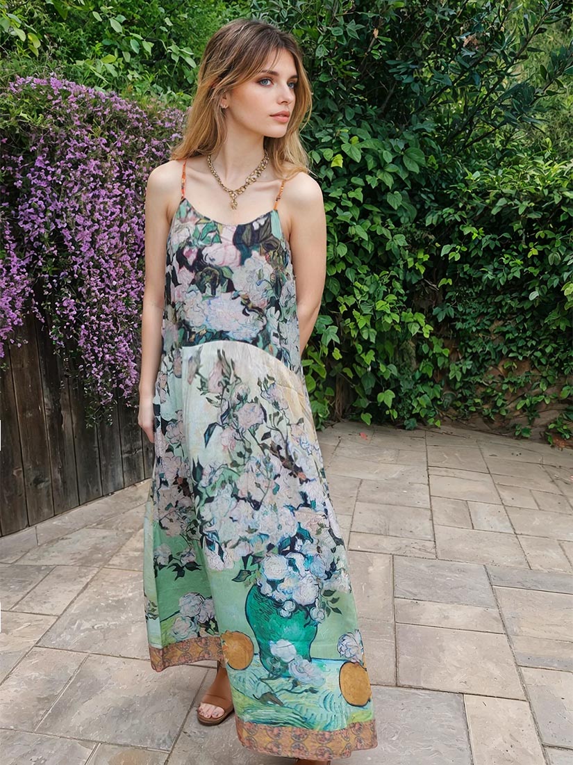 market of star bohéme slip dress I paint my dream in garden