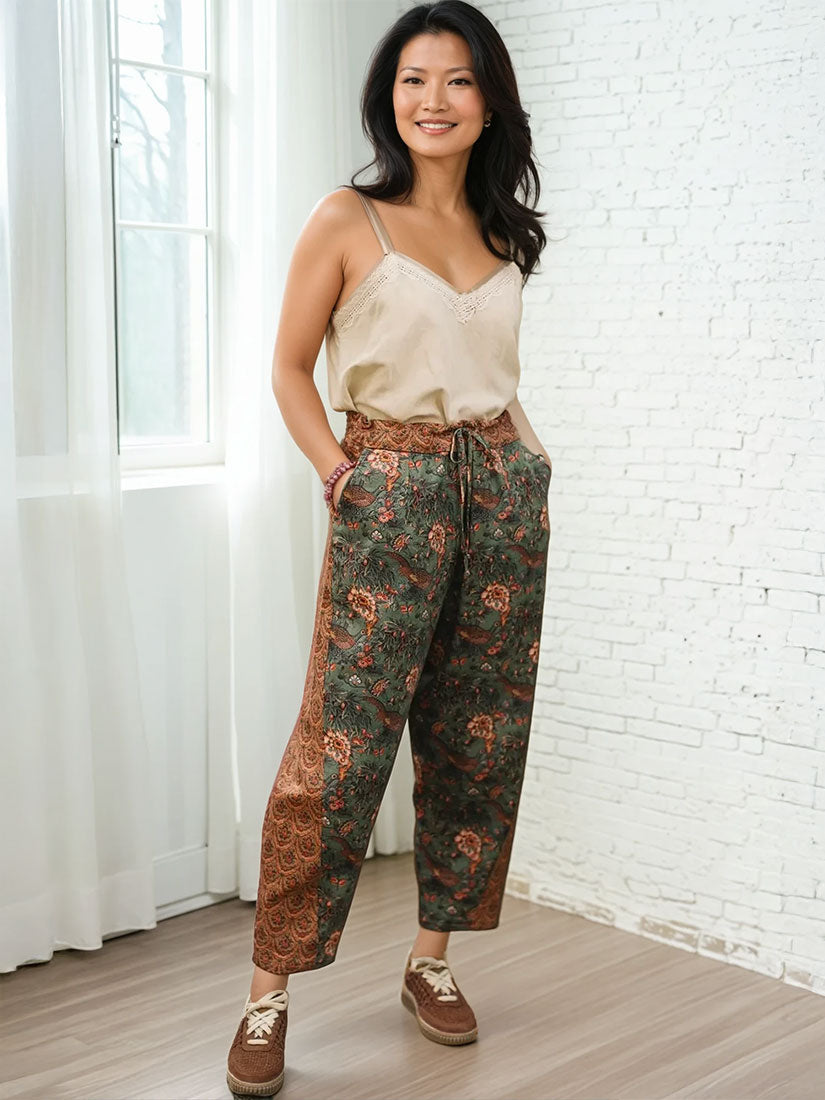 secret garden artist linen pant from market of stars on dark haired model