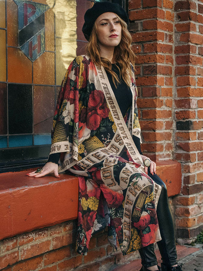 FRIENDSHIP, LOVE & TRUTH Bamboo Kimono Duster