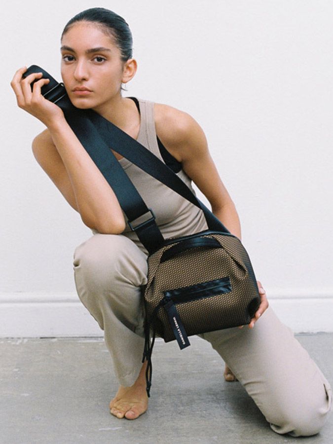 daniella lehavi bonnir crossbody vegan bag camel