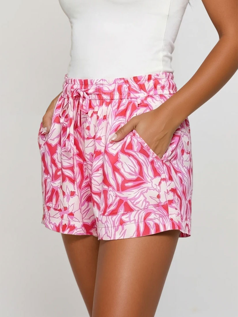 omika asha shorts johanna persimmon print