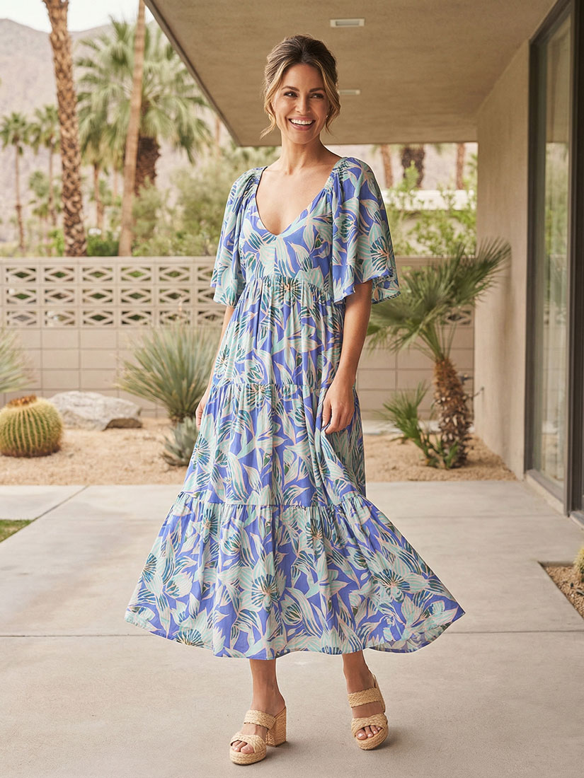 HOLLIS Maxi Dress Thea Cornflower