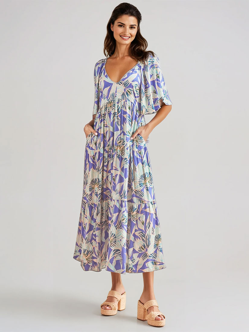 omika hollis maxi dress in thea cornflower print