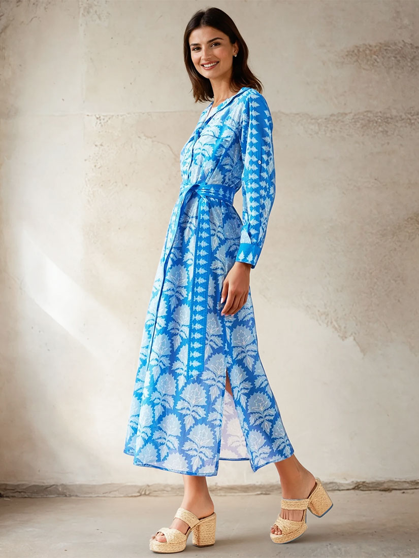 palma maxi shirtdress mika azure by omika