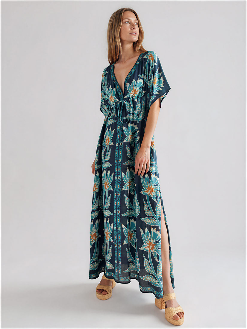 pia caftan adya baltic print from omika