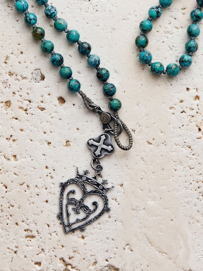 BOHO ROYALE Long Turquoise Pendant Necklace
