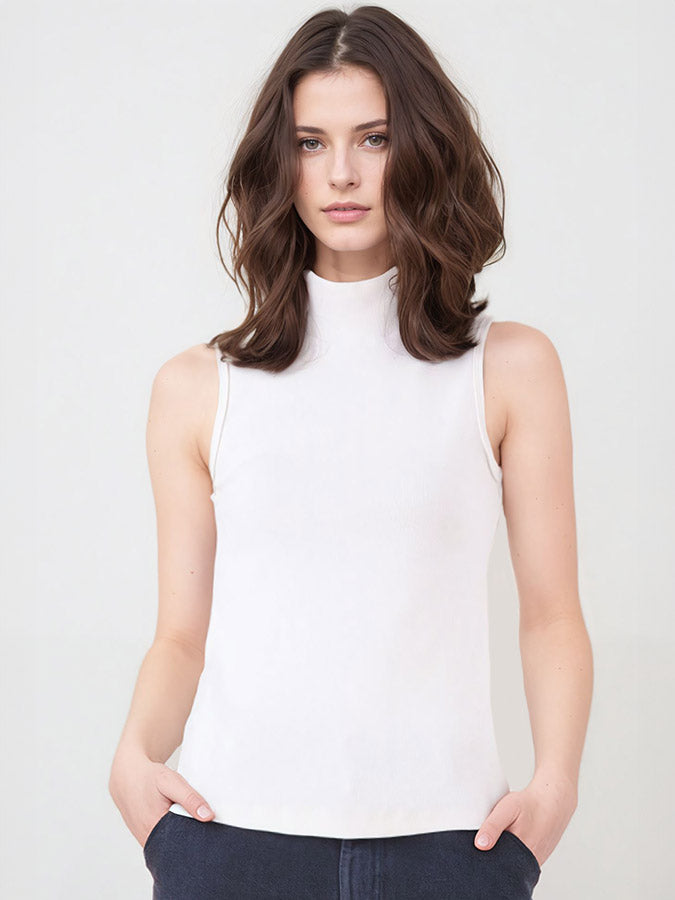 prairie underground mockneck sleeveless tee white