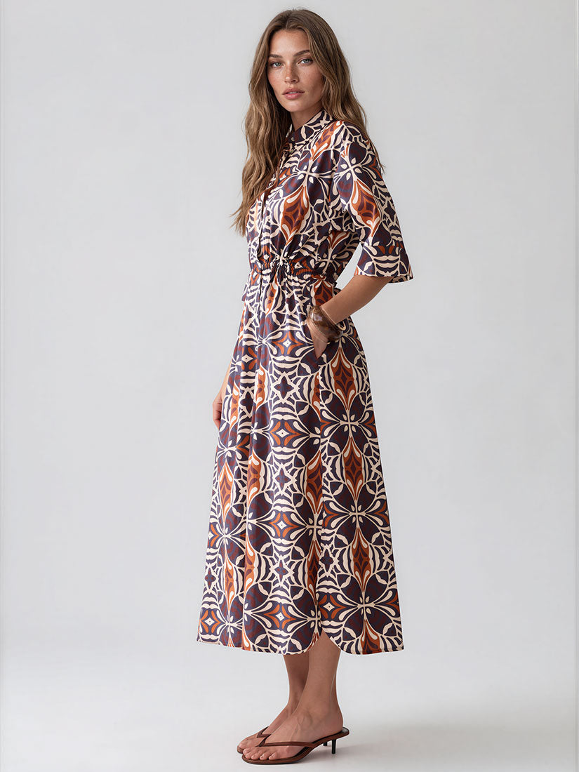 ART DECO Print Shirtdress