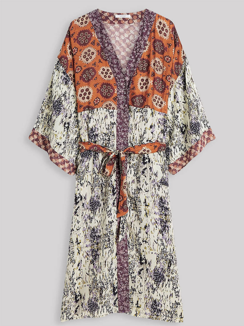 KEVA Mixed Print Kimono Dress