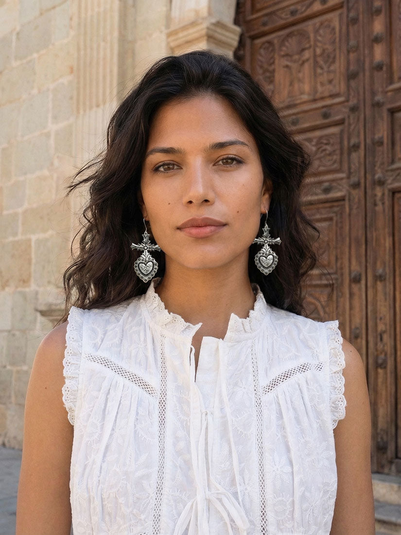 tara gasparian tulum silver earrings