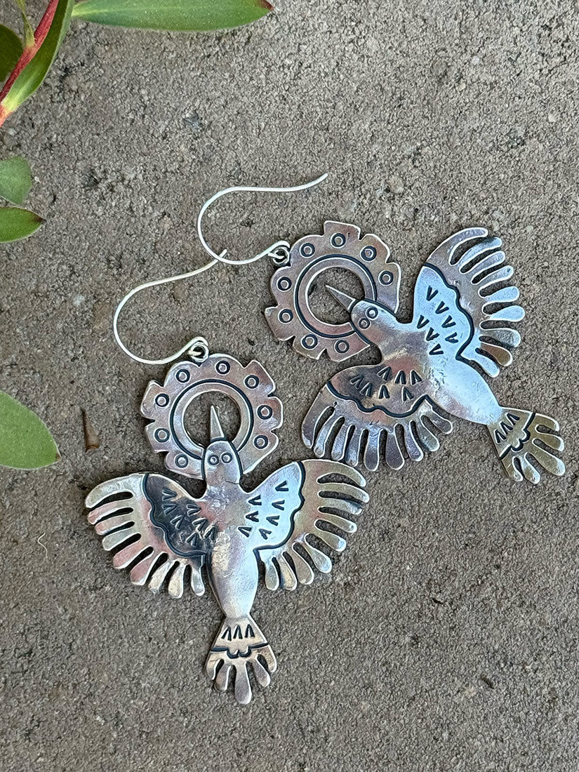 tara gasparian water bird silver earrings