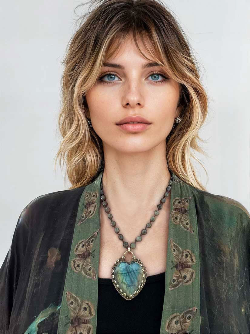 tara gasparian luminaire labradorite heart pendant necklace