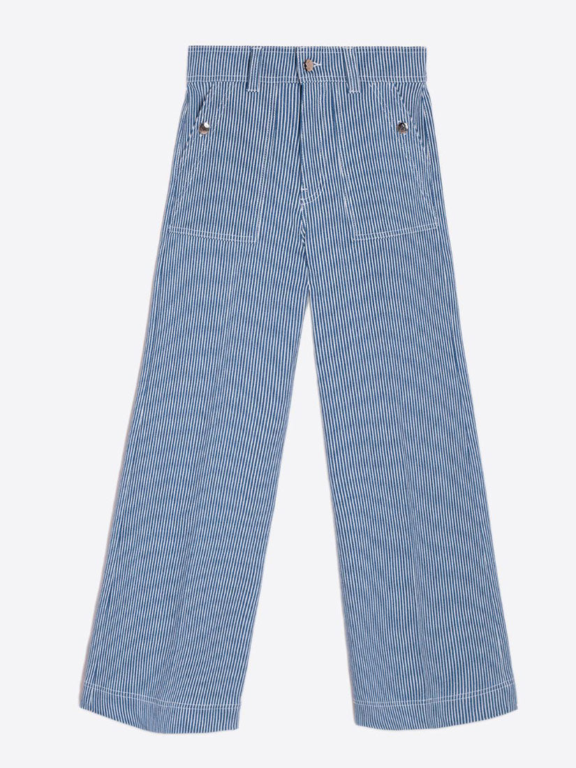 NOA Blue & White Striped Denim Pant
