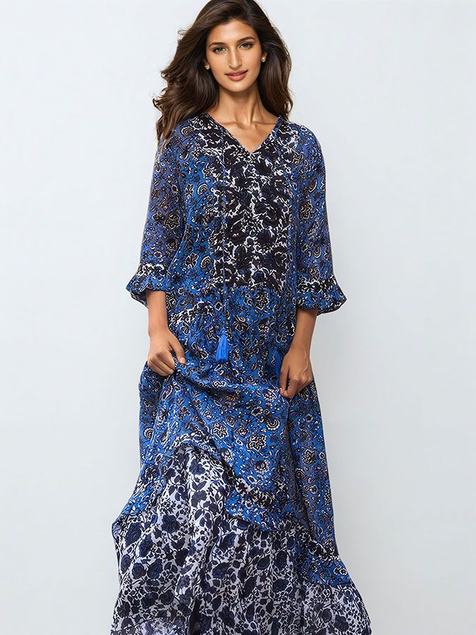 miss june ludovica maxi dress blue