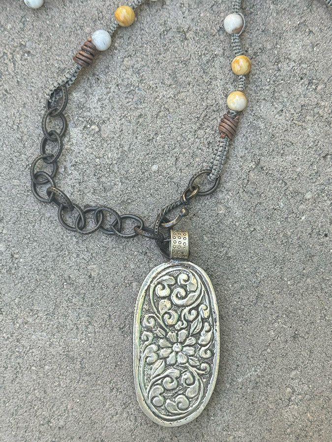 pegasus carved pendant necklace back