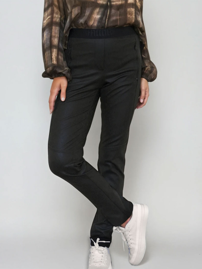  OLTEN Vintage Leather Look Slim Pant
