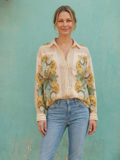 ROYAL SEA Crochet Euroflax Shirt