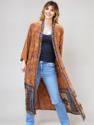 DESERT ROSE Vintage Silk Tie Dye Kimono