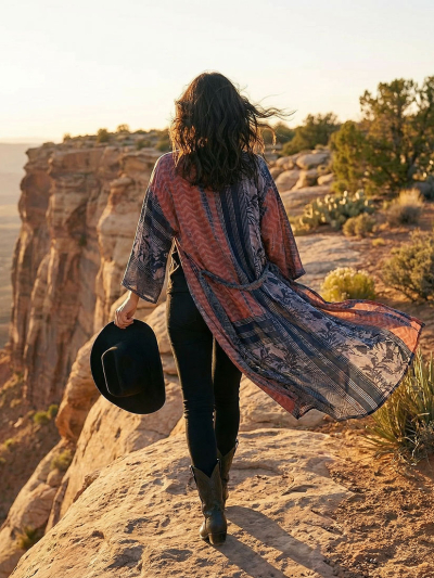 DESERT STORM Vintage Silk Kimono