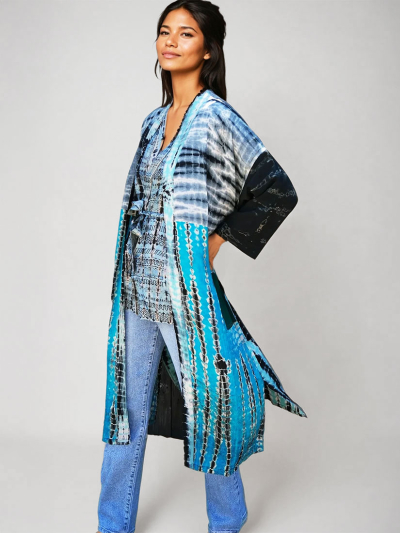 LARGO Vintage Silk Tie Dye Kimono 
