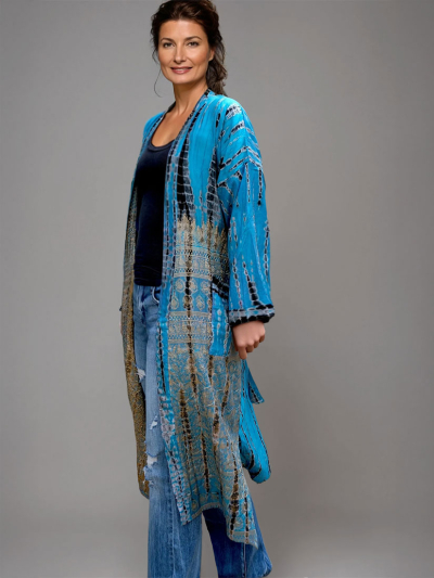 MOONDROP Vintage Silk Tie Dye Kimono