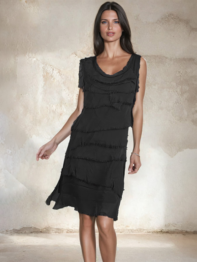 SIENA Ruffle Short Dress Black