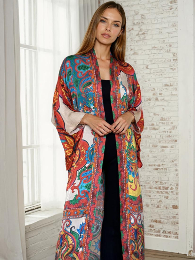 WILD HEART Mixed Print Kimono