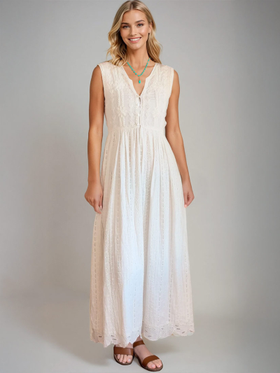 Maison Hotel AMANDINE Embroidered Maxi Dress 
