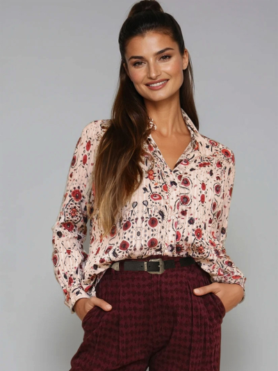 AMRIT Blouse Coquelicot Coquillage Print