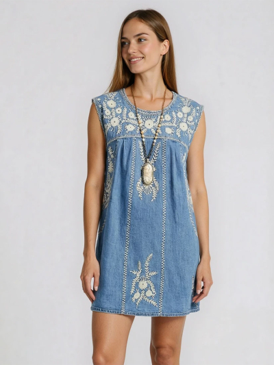 SYLVIE Arizona Embroidered Short Dress 