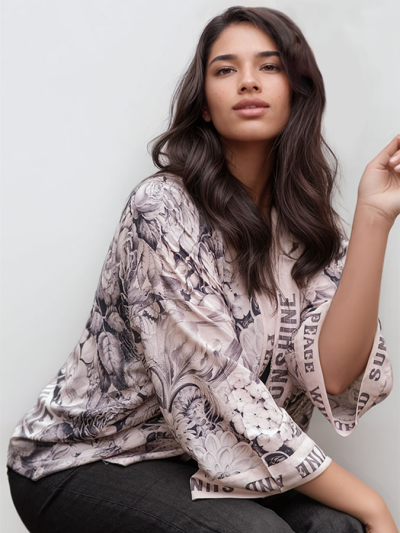 PEACE, Wine and Sunshine Bamboo Pixie Kimono 