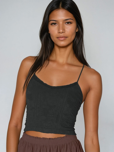DOUBLE LACE Trim Cropped Cami