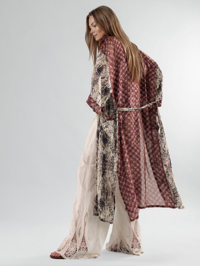 KEVA Mixed Print Kimono Dress